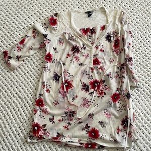 Cream Floral Maternity Top